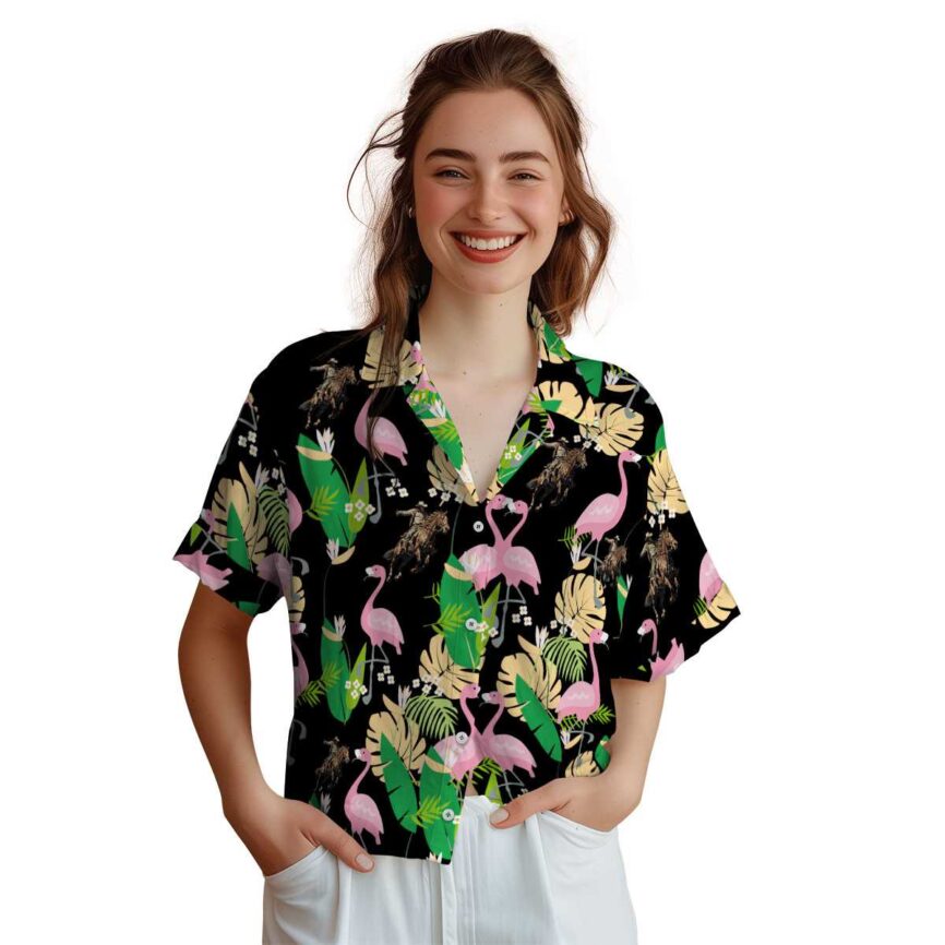 Cowboy Flamingo Leaf Hawaiian Shirt Top rated