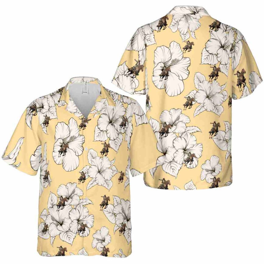 Cowboy Hibiscus Flower Hawaiian Shirt Premium grade