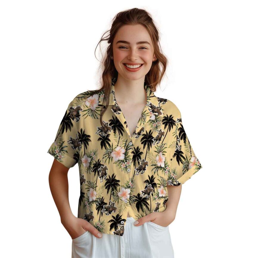 Cowboy Hibiscus Palm Hawaiian Shirt Top rated