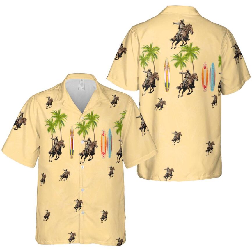 Cowboy Island Theme Hawaiian Shirt Premium grade