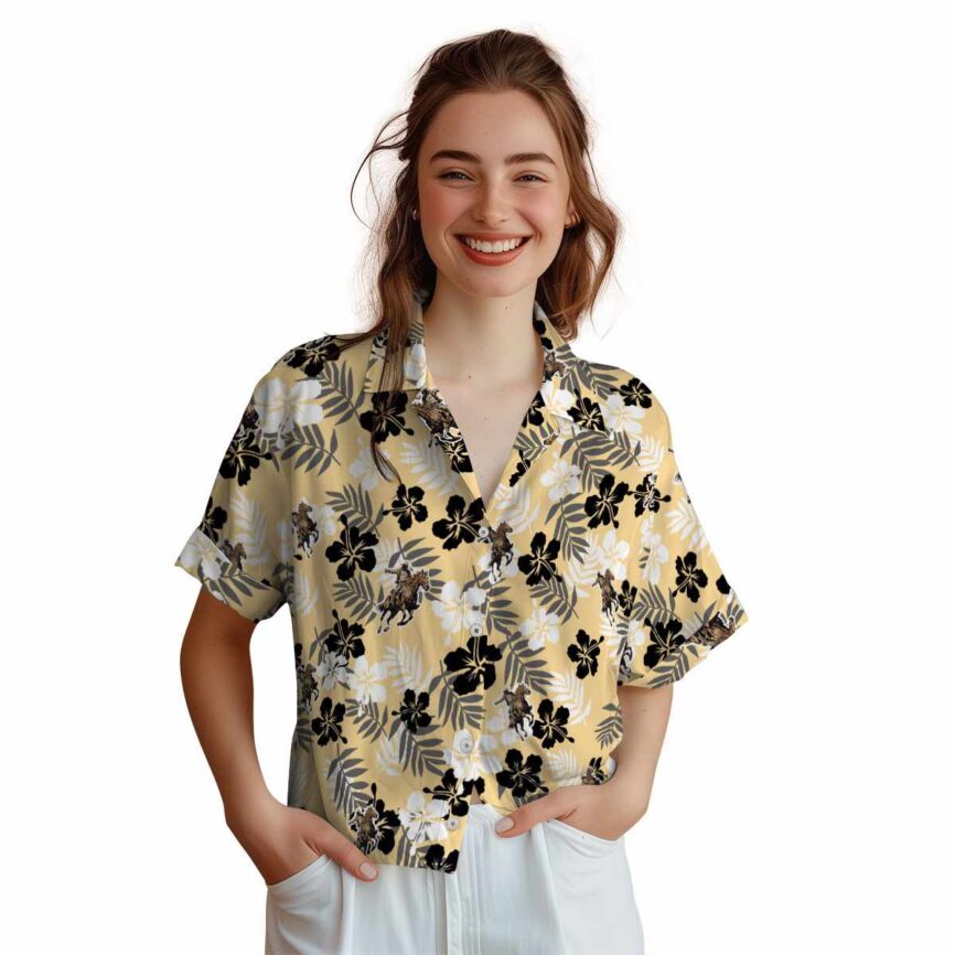 Cowboy Leafy Hibiscus Hawaiian Shirt Top rated