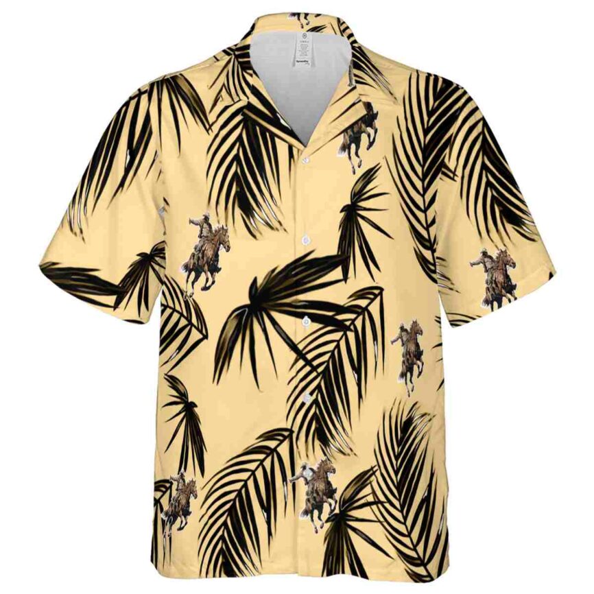 Cowboy Monochrome Palm Hawaiian Shirt Fashion forward