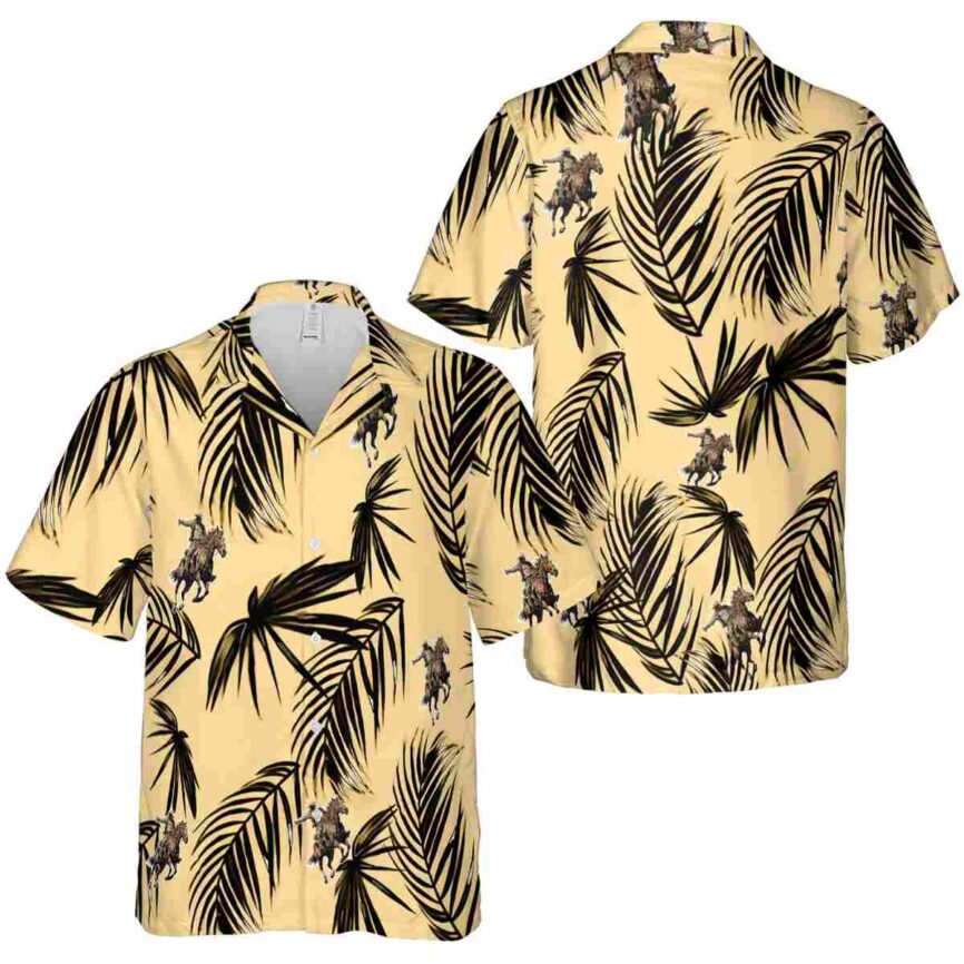 Cowboy Monochrome Palm Hawaiian Shirt Premium grade