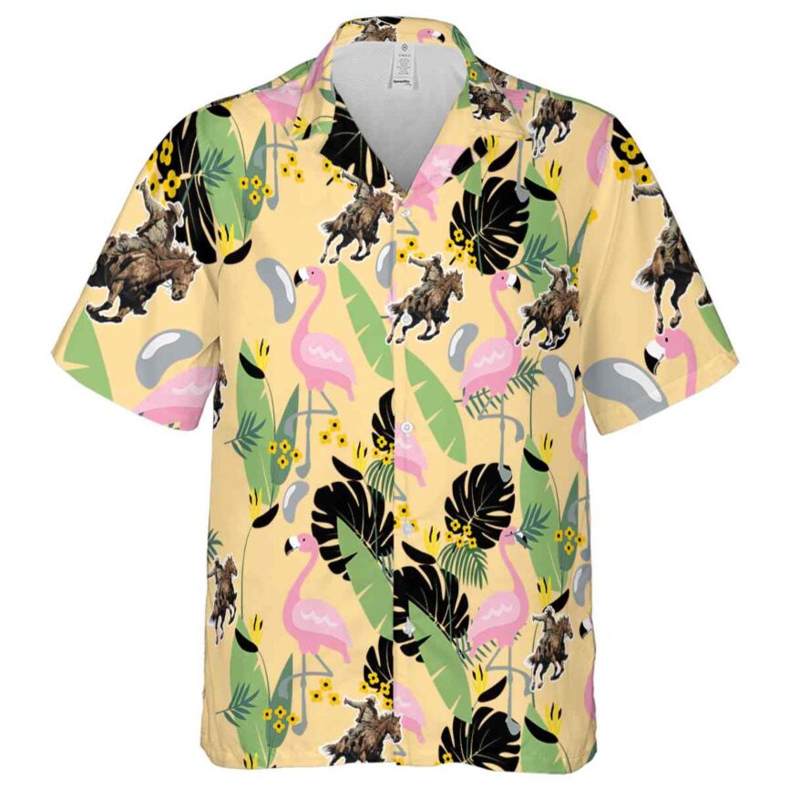 Cowboy Pink Flamingo Hawaiian Shirt Fashion forward