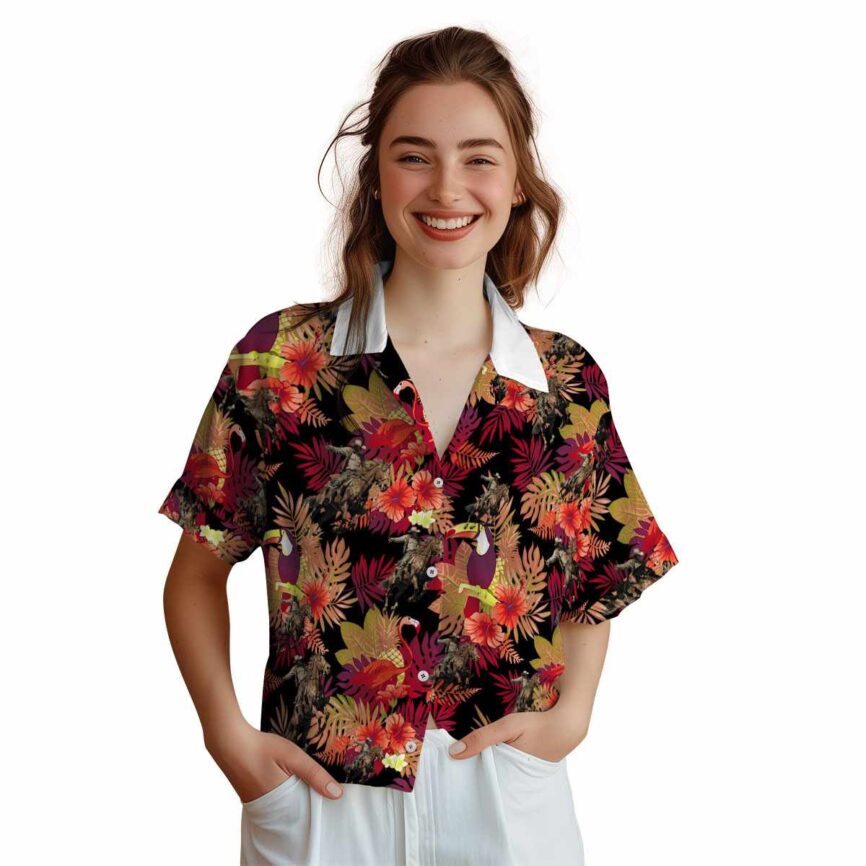 Cowboy Tropical Bird Hawaiian Shirt Top rated