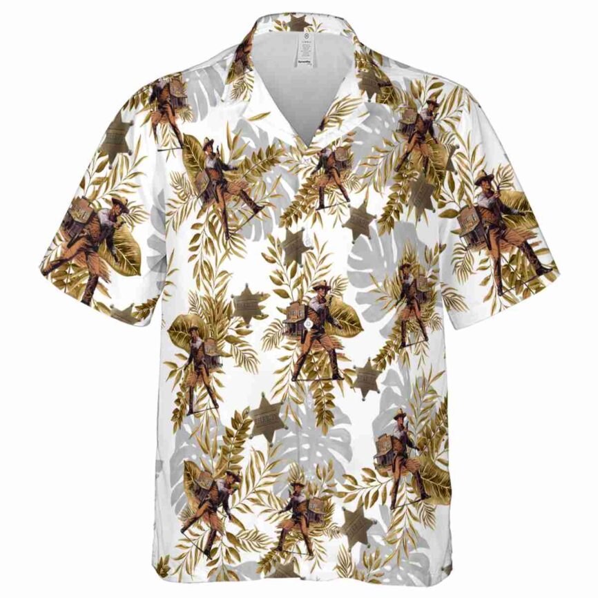 Cowboy Tropical Fronds Hawaiian Shirt Fashion forward