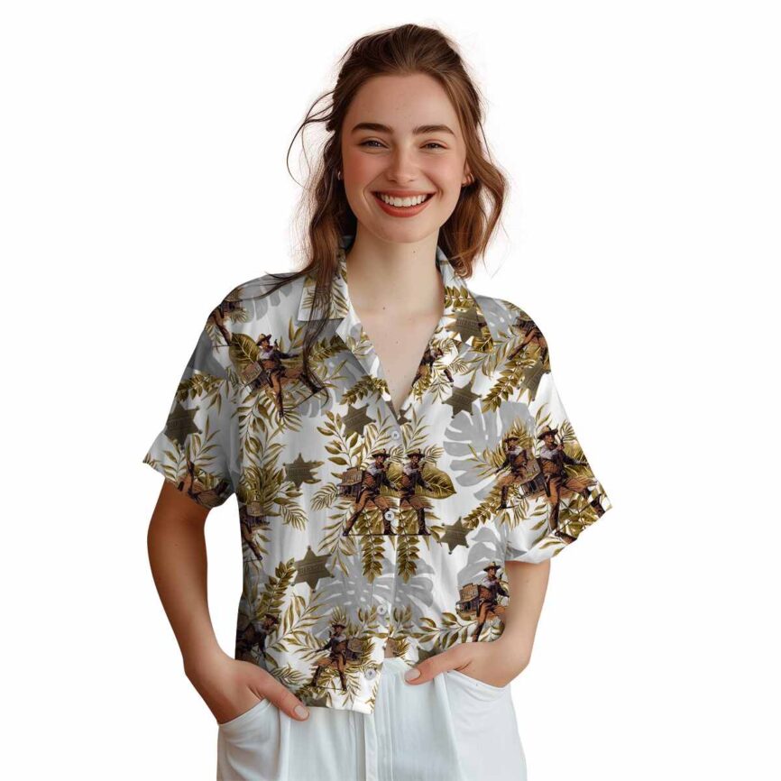 Cowboy Tropical Fronds Hawaiian Shirt Top rated