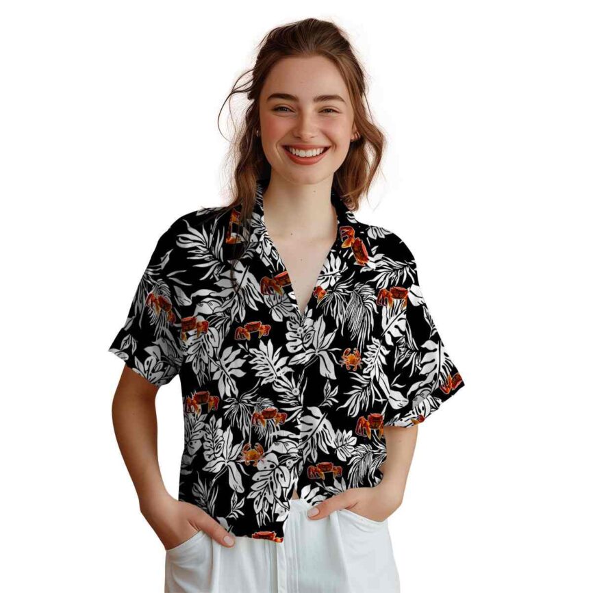 Crab Bold Foliage Hawaiian Shirt Top rated