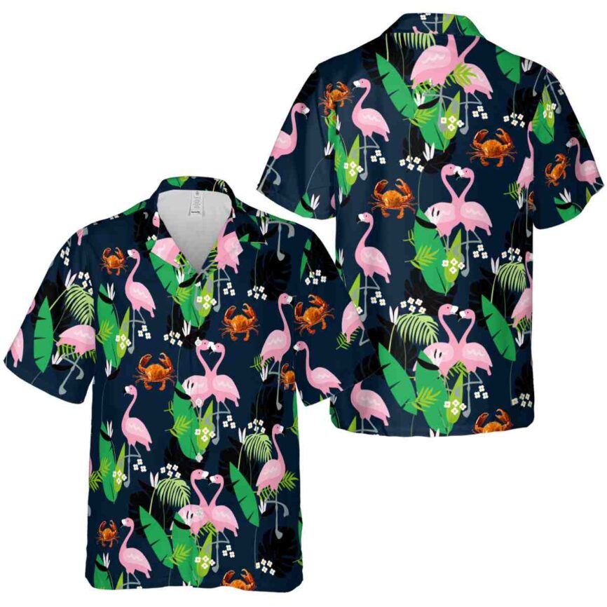 Crab Flamingo Leaf Hawaiian Shirt Premium grade