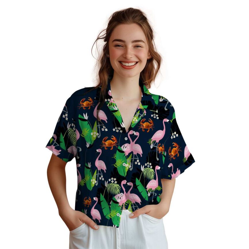 Crab Flamingo Leaf Hawaiian Shirt Top rated