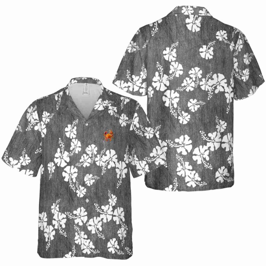 Crab Hibiscus Blossom Hawaiian Shirt Premium grade