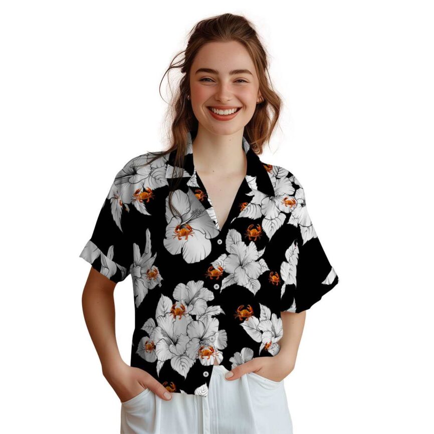 Crab Hibiscus Flower Hawaiian Shirt Top rated