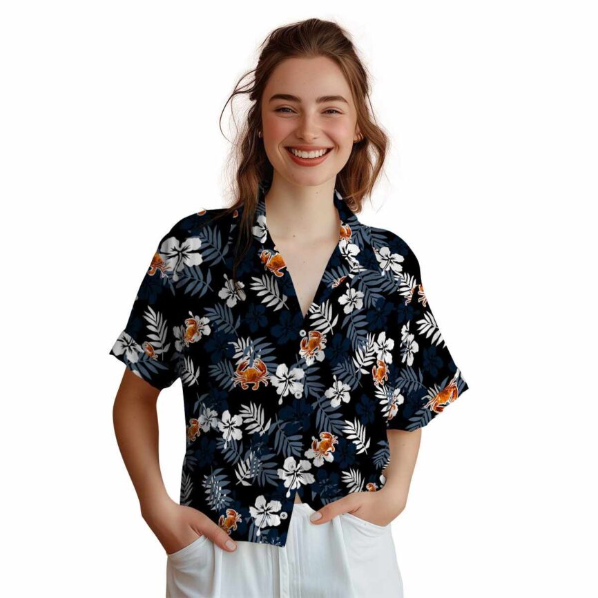 Crab Leafy Hibiscus Hawaiian Shirt Top rated