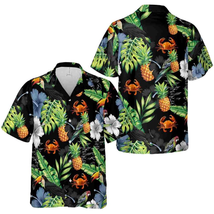 Crab Leafy Toucan Hawaiian Shirt Premium grade