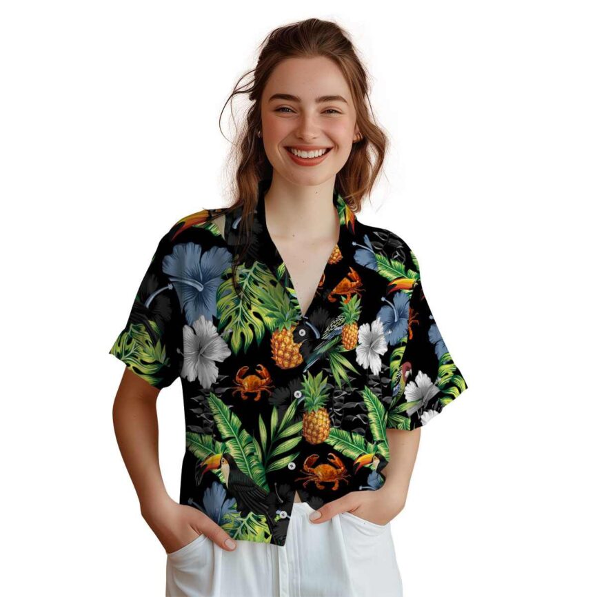 Crab Leafy Toucan Hawaiian Shirt Top rated