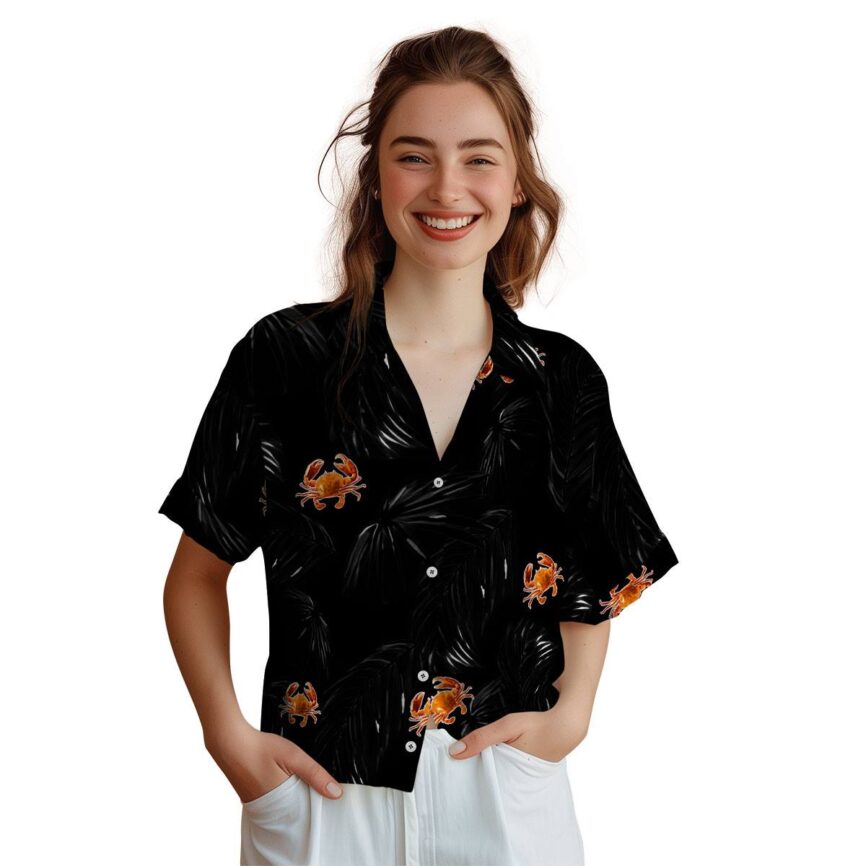 Crab Monochrome Palm Hawaiian Shirt Top rated