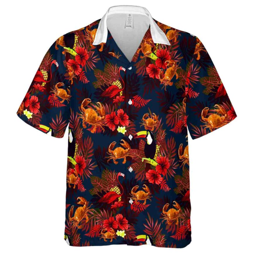 Crab Tropical Bird Hawaiian Shirt Fashion forward