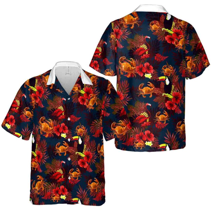 Crab Tropical Bird Hawaiian Shirt Premium grade