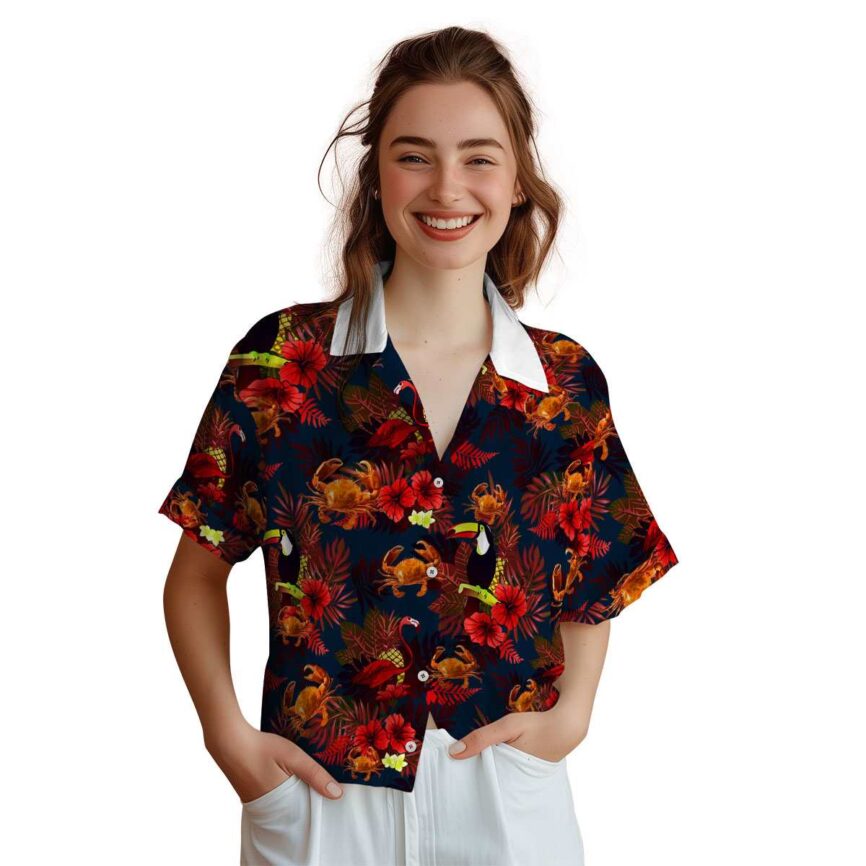 Crab Tropical Bird Hawaiian Shirt Top rated