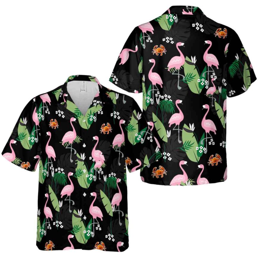 Crab Tropical Flamingo Hawaiian Shirt Premium grade