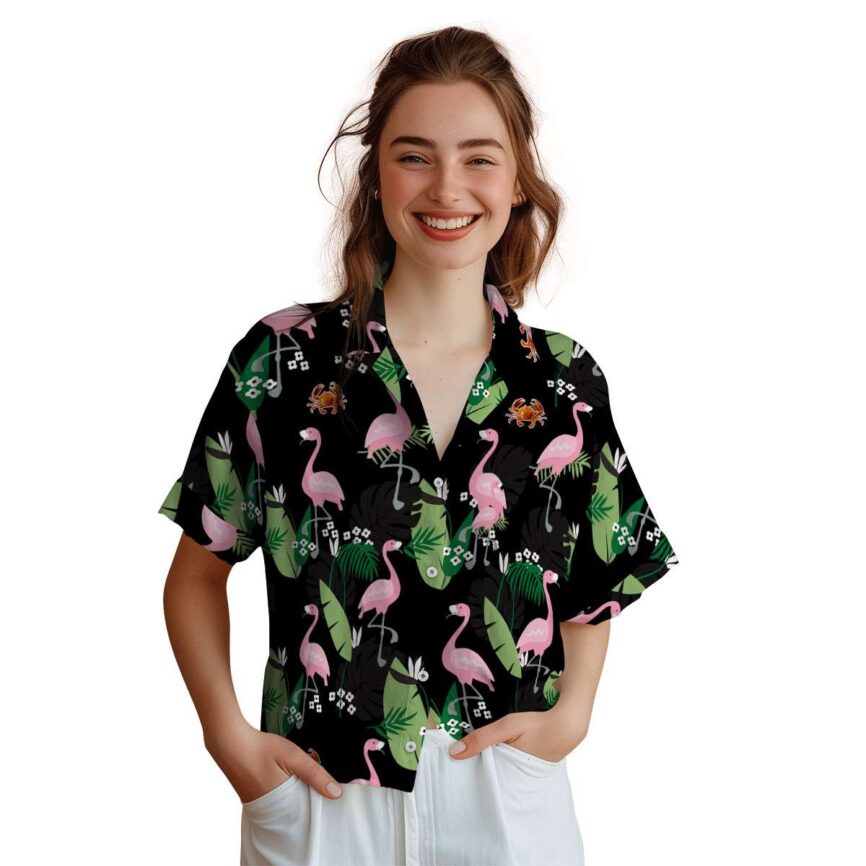 Crab Tropical Flamingo Hawaiian Shirt Top rated