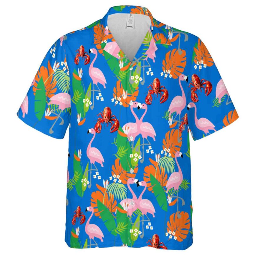 Crawfish Flamingo Leaf Hawaiian Shirt Fashion forward