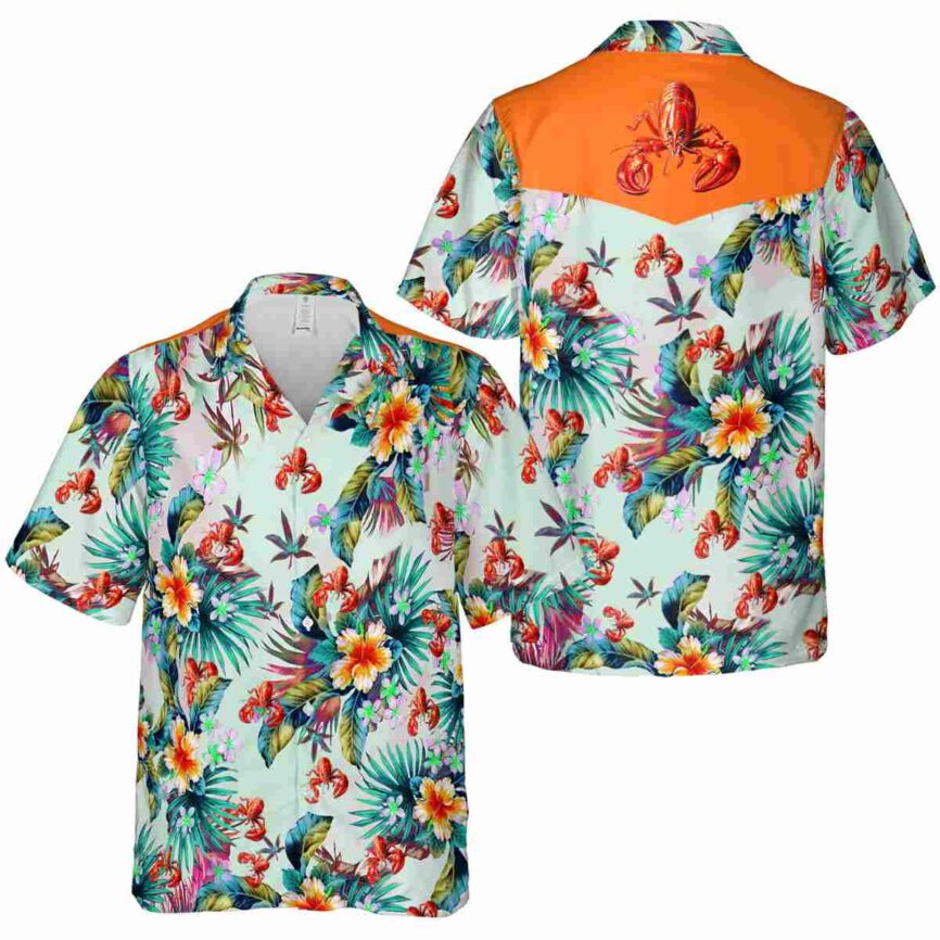 Crawfish Floral Burst Hawaiian Shirt Premium grade