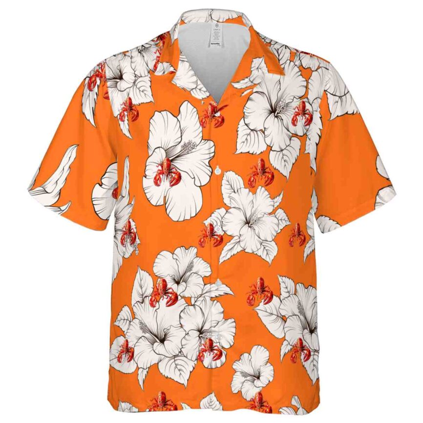 Crawfish Hibiscus Flower Hawaiian Shirt Fashion forward