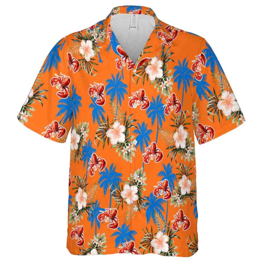 Crawfish Hibiscus Palm Hawaiian Shirt Fashion forward