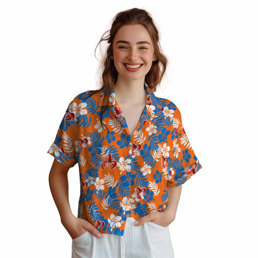 Crawfish Leafy Hibiscus Hawaiian Shirt Top rated