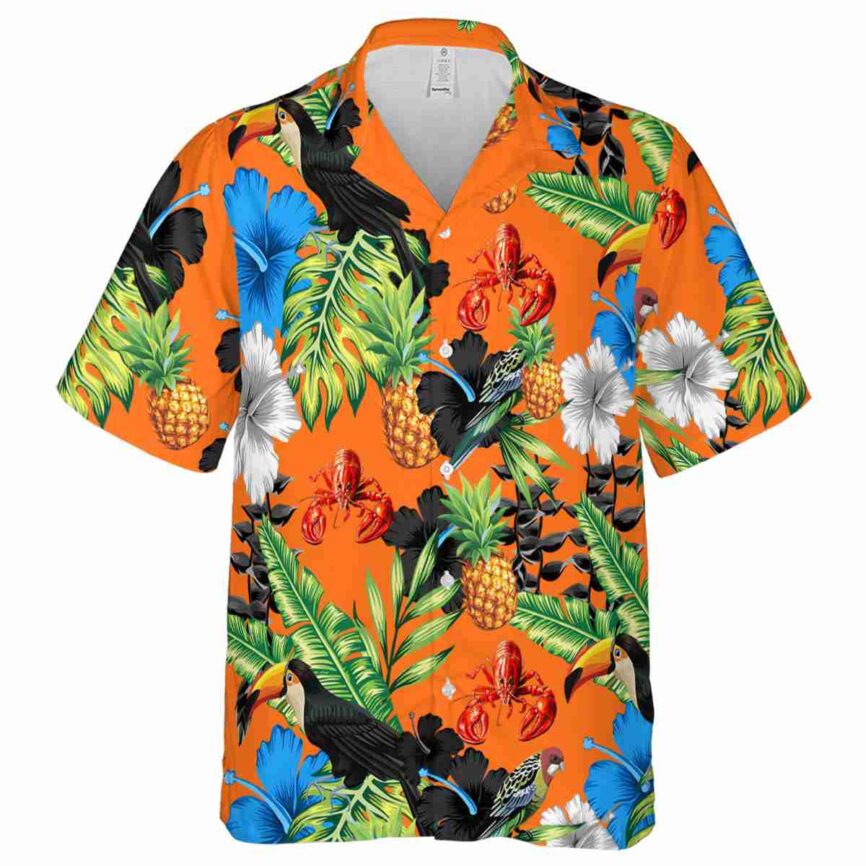 Crawfish Leafy Toucan Hawaiian Shirt Fashion forward