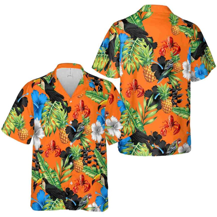 Crawfish Leafy Toucan Hawaiian Shirt Premium grade