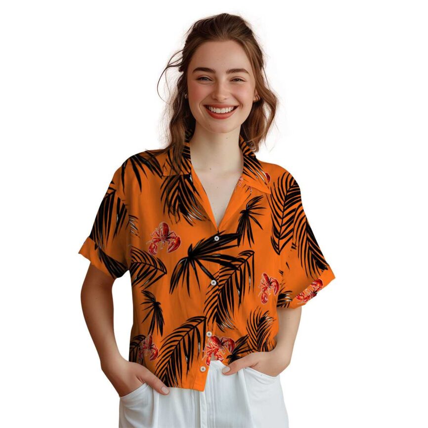 Crawfish Monochrome Palm Hawaiian Shirt Top rated