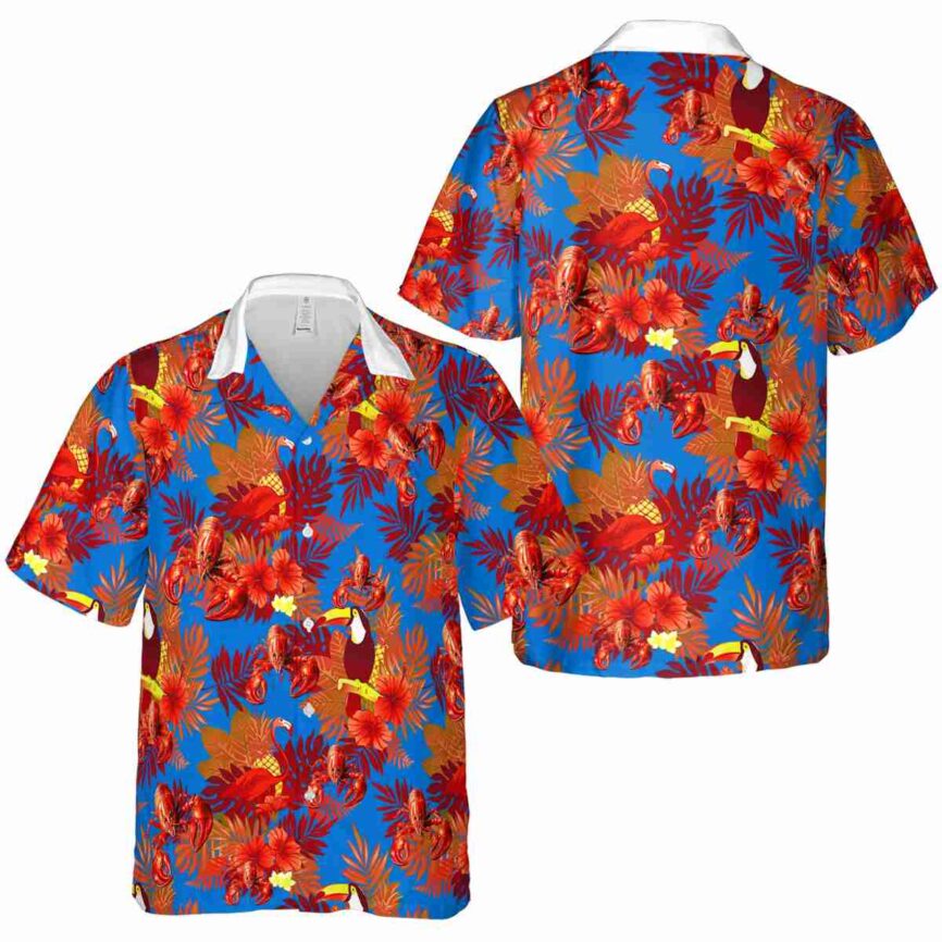 Crawfish Tropical Bird Hawaiian Shirt Premium grade