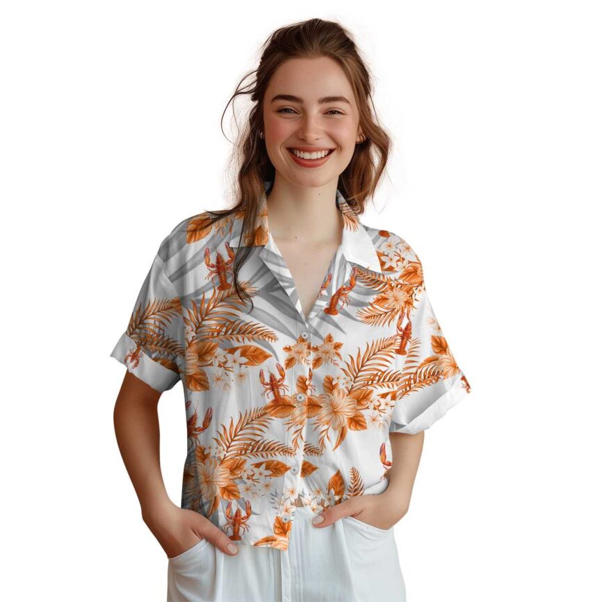 Crawfish Tropical Blossom Hawaiian Shirt Top rated