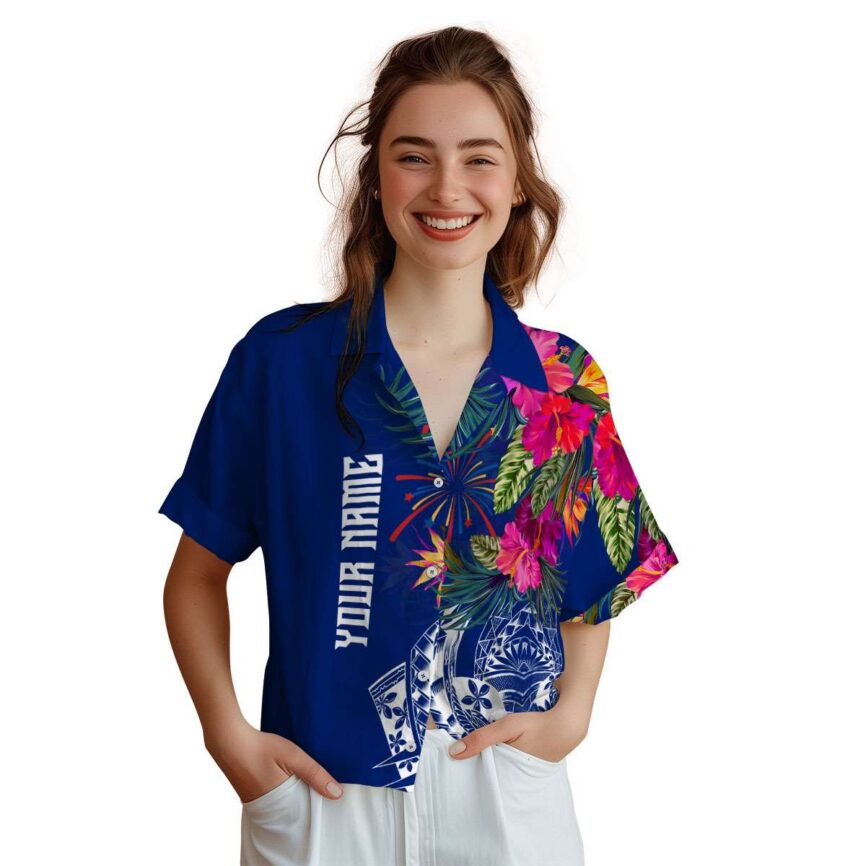 Custom 4th Of July Polynesian Flowers Hawaiian Shirt Top rated