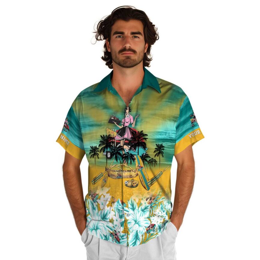 Custom 50s Sunset Beach Canoe Hawaiian Shirt New Arrival