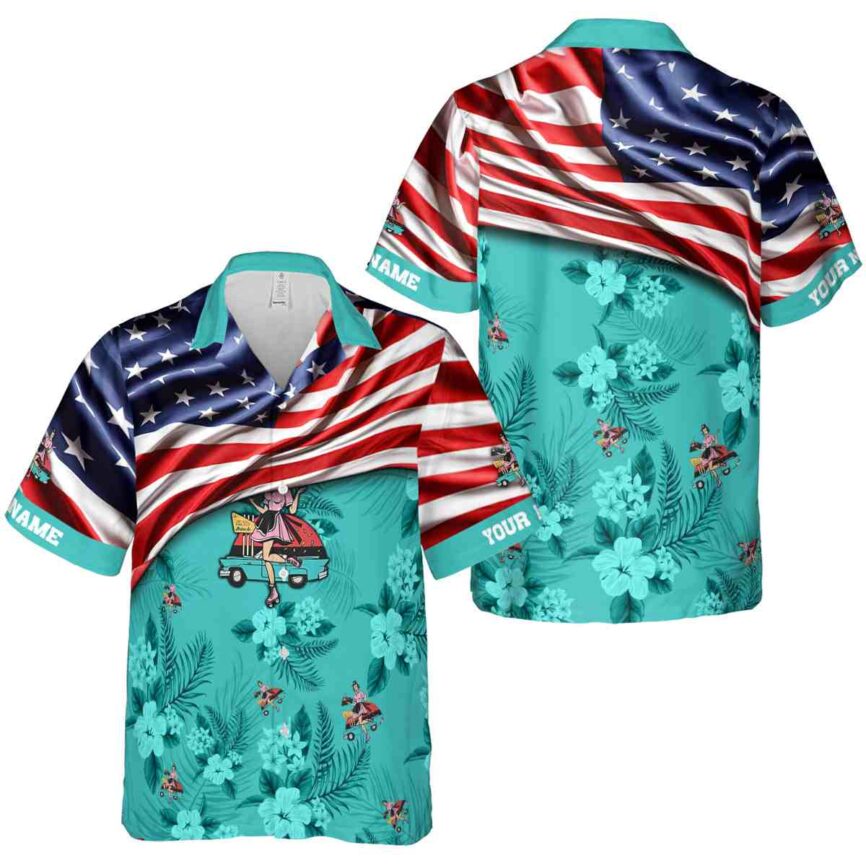 Custom 50s US Flag Themed Hawaiian Shirt Premium grade