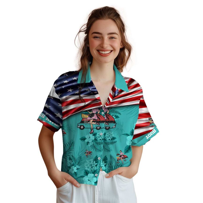 Custom 50s US Flag Themed Hawaiian Shirt Top rated