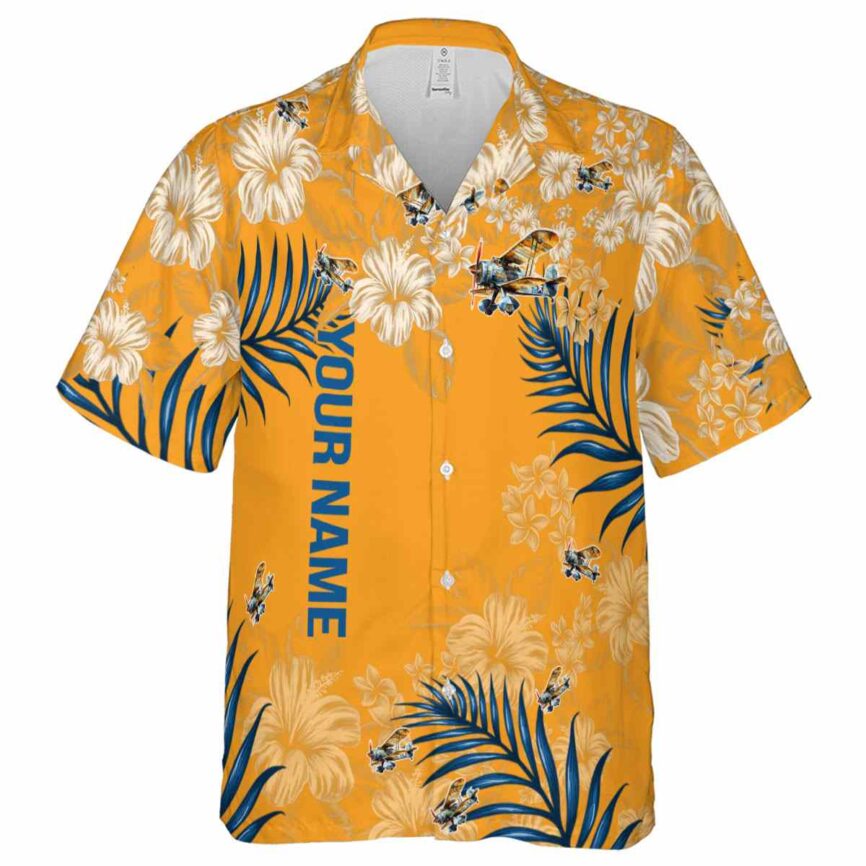 Custom Airplane Hibiscus Pattern Hawaiian Shirt Fashion forward