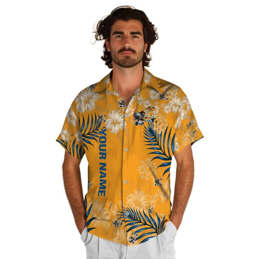 Custom Airplane Hibiscus Pattern Hawaiian Shirt New Arrival