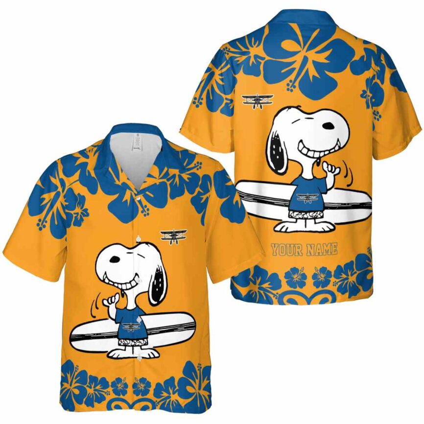 Custom Airplane Surfing Snoopy Hawaiian Shirt Premium grade