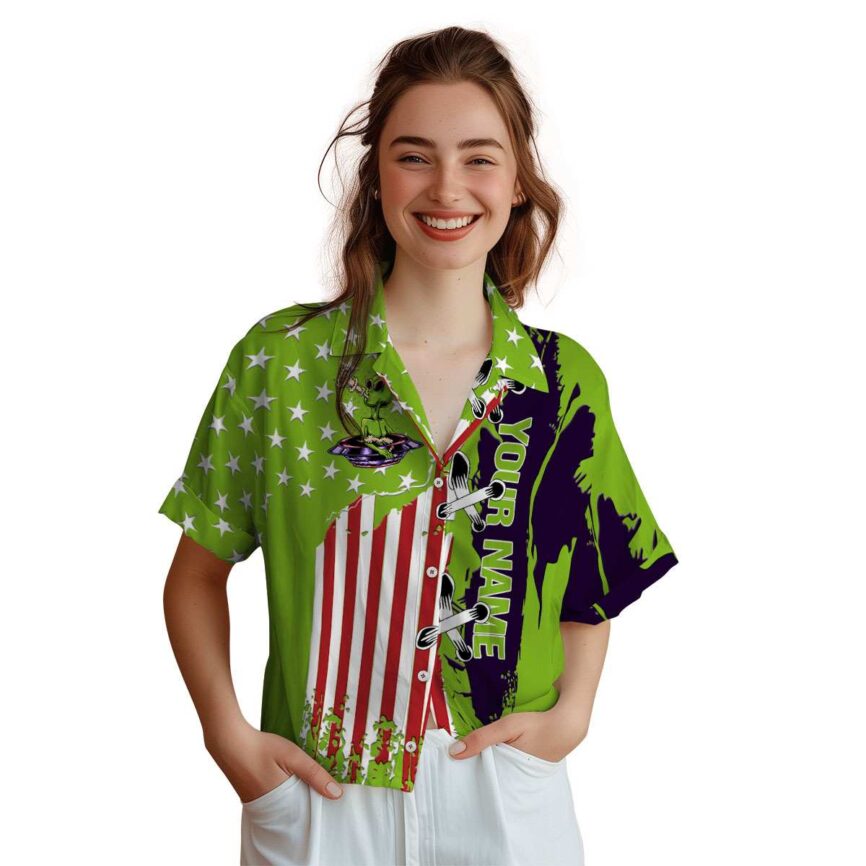 Custom Alien Flag Stitches Hawaiian Shirt Top rated