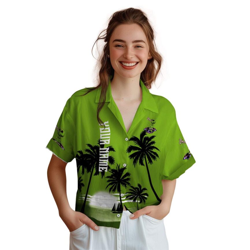 Custom Alien Ocean Sunset Hawaiian Shirt Top rated