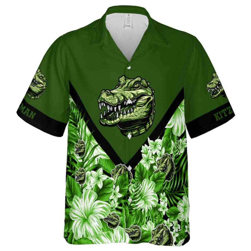 Custom Alligator Bold Floral Number Hawaiian Shirt Fashion forward