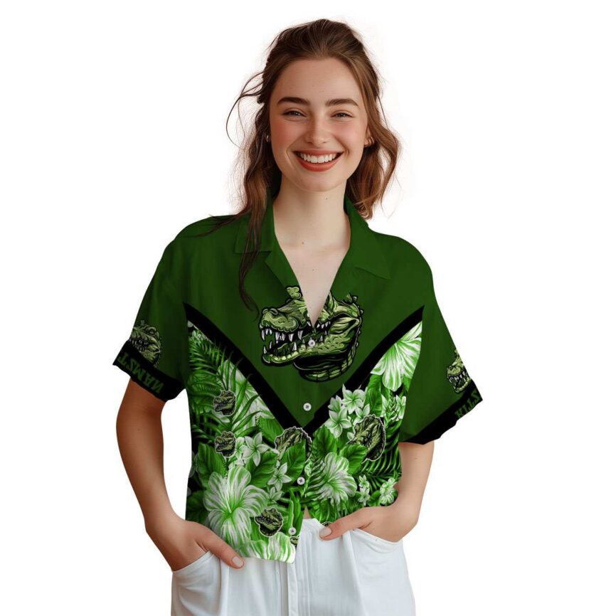 Custom Alligator Bold Floral Number Hawaiian Shirt Top rated