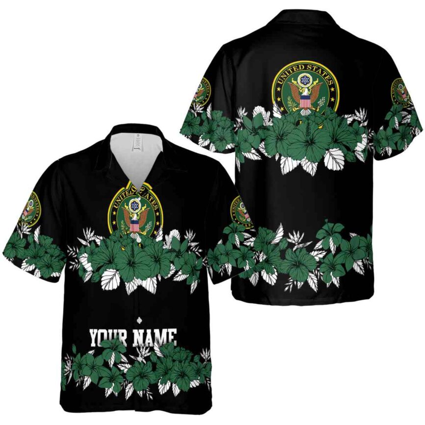 Custom Army Hibiscus Band Hawaiian Shirt Premium grade