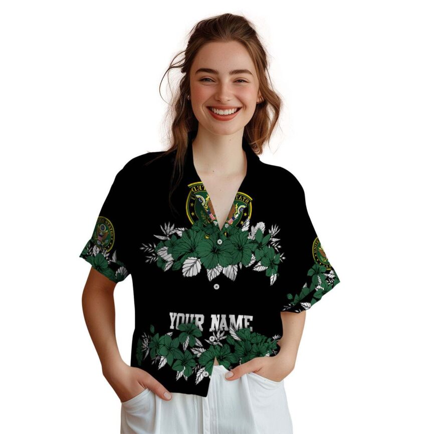 Custom Army Hibiscus Band Hawaiian Shirt Top rated