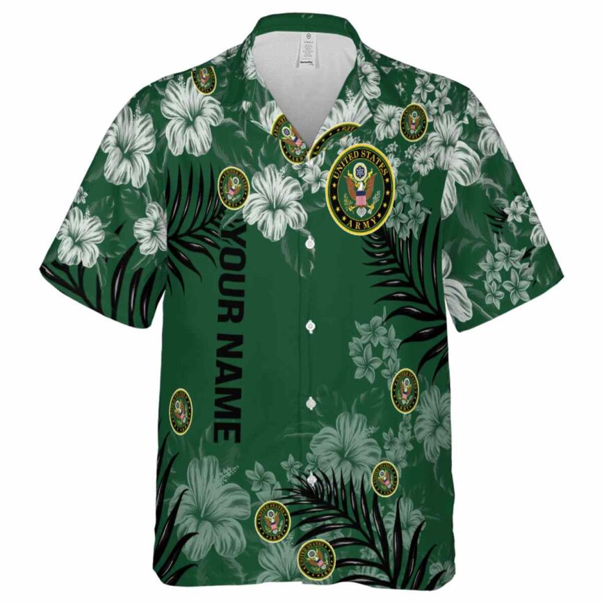 Custom Army Hibiscus Pattern Hawaiian Shirt Fashion forward