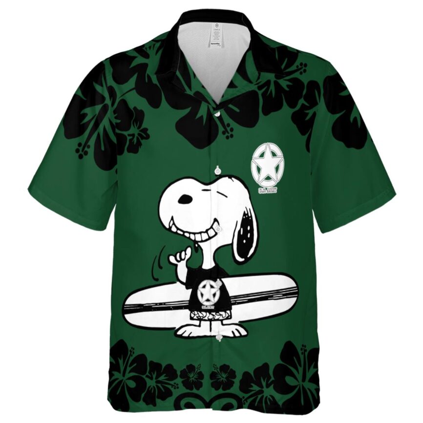 Custom Army Surfing Snoopy Hawaiian Shirt Fashion forward